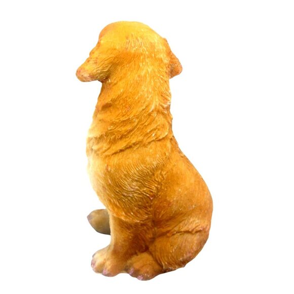 Seated Golden Labrador Retriever Dog Figurine Resin Collectible Vintage Eyes - Picture 4 of 4